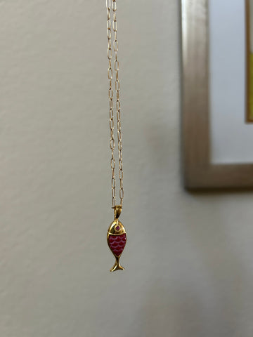 Red fish necklace