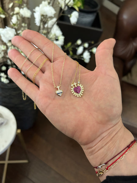 Large red Sacred heart necklace