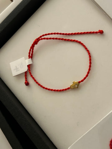 Red string Gold hamsa