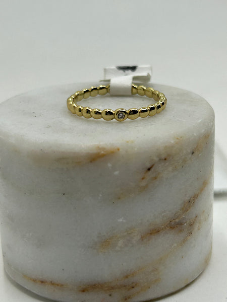 beaded  ring with stone