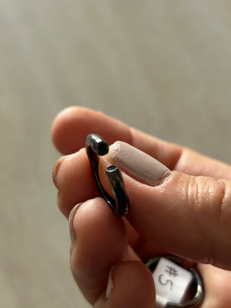 Black doble stone ring
