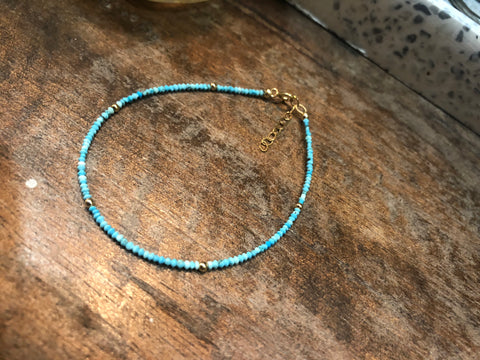 Dainty turquoise stone bracelet