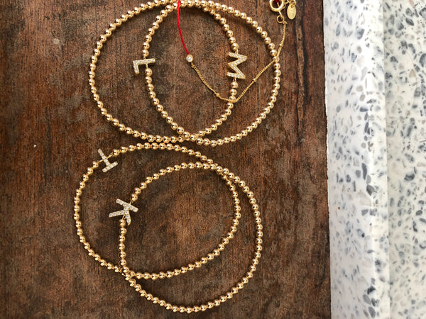 V Initial Bracelet goldfill