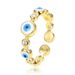 Multi evil Eye Ring WHITE