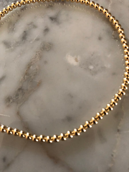 Beaded 3 mm goldill anklet