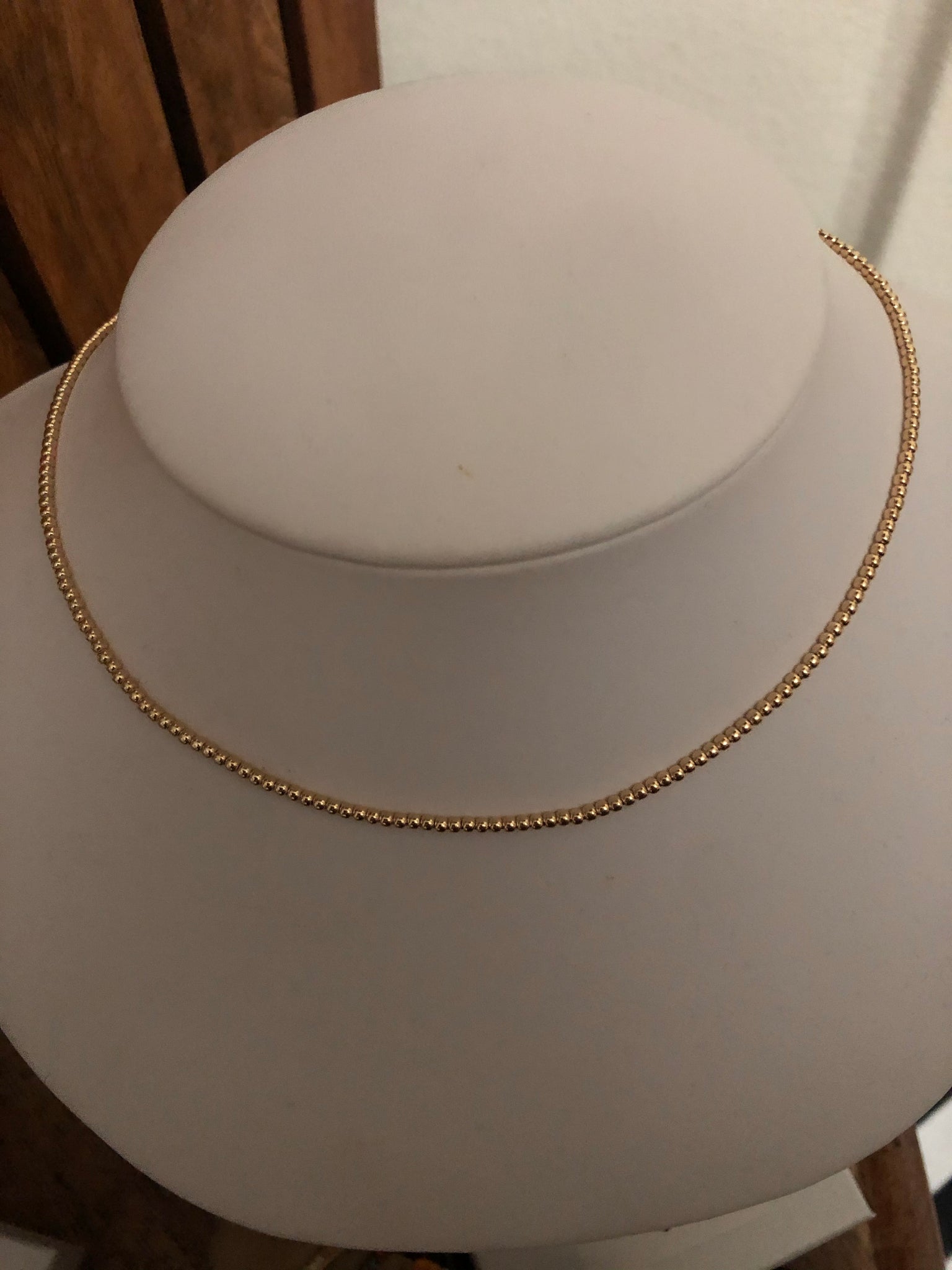 2 mm goldfill beaded necklace