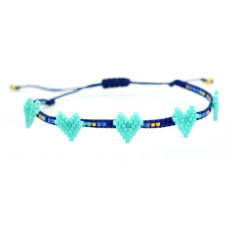 Multi heart bracelet in royal blue