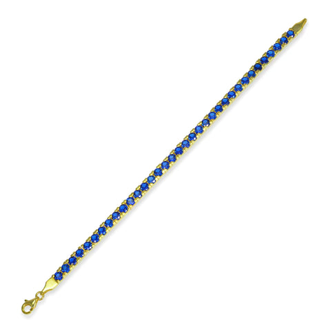 Gold and sapphire tennis Bracelet