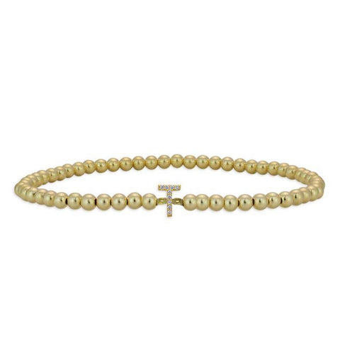 T initial bracelet goldfill