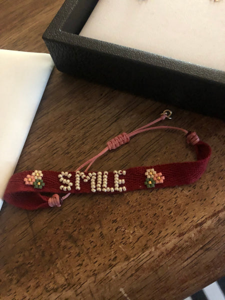 smile burgundy bracelet