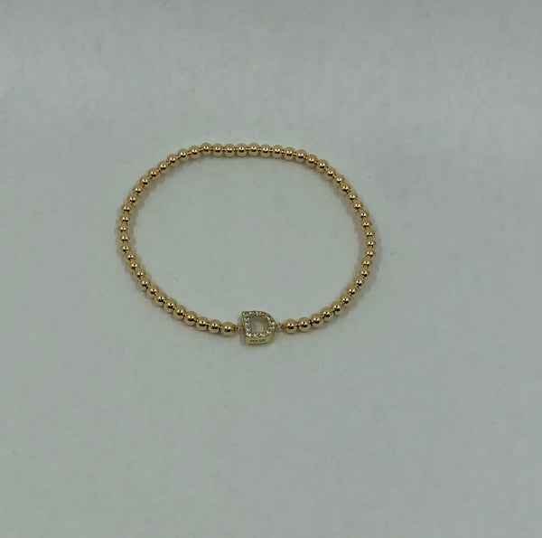 D Initial Bracelet goldfill