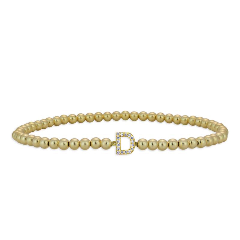 D Initial Bracelet goldfill