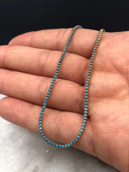 Turquoise tennis necklace