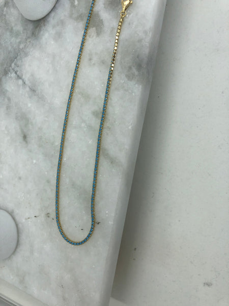 Turquoise tennis necklace