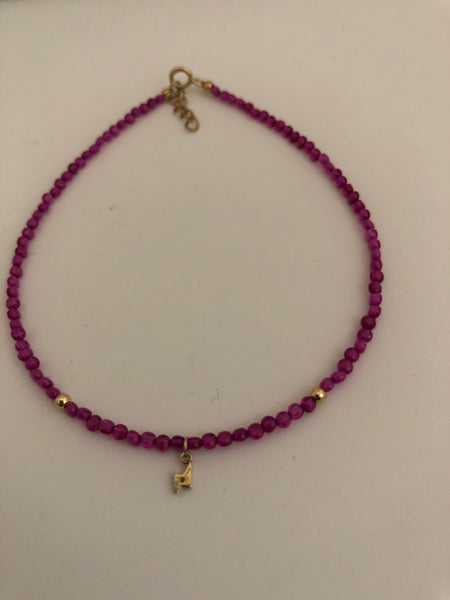 Cristals anklet in pink