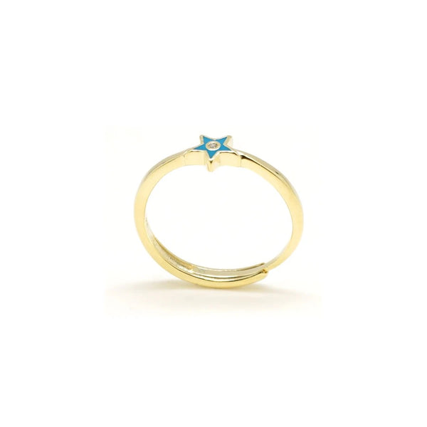 Blue star Enamel Ring