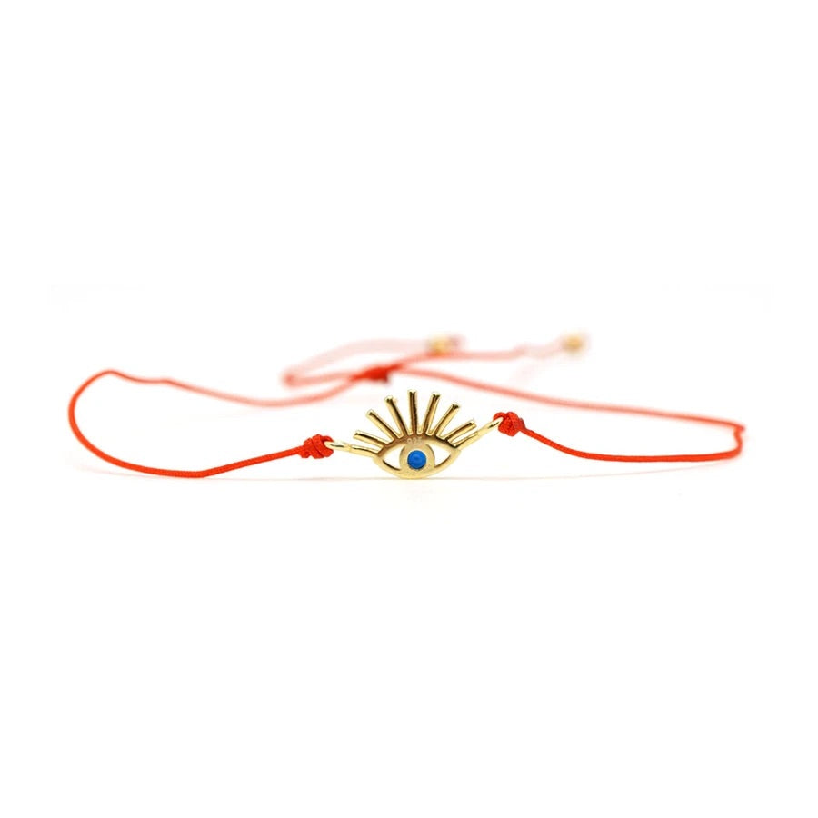 Evil eye - lashes red string bracelet