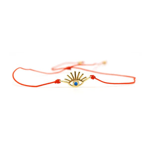 Evil eye - lashes red string bracelet