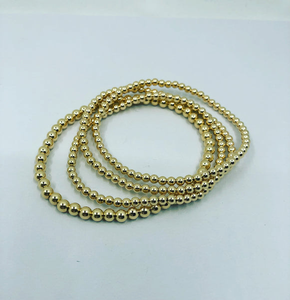 4 mm goldfill beaded bracelets