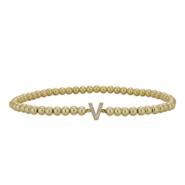 V Initial Bracelet goldfill