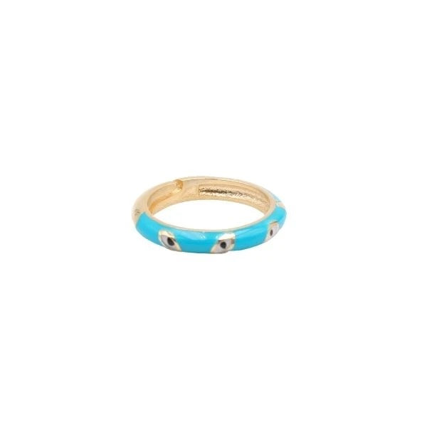 Enamel and .925 Multi evil Eye Ring blue