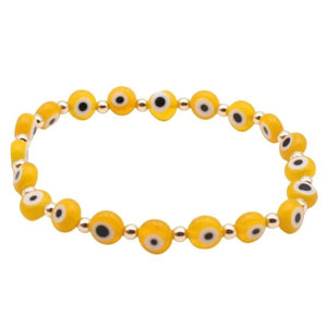 Yellow goldfill multi evil eye Bracelet