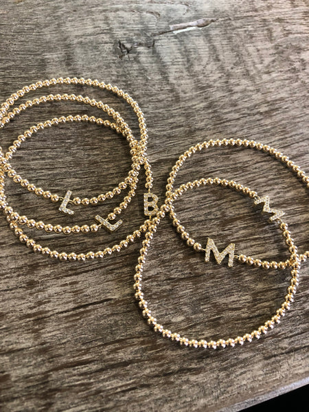 M Initial Bracelet goldfilled